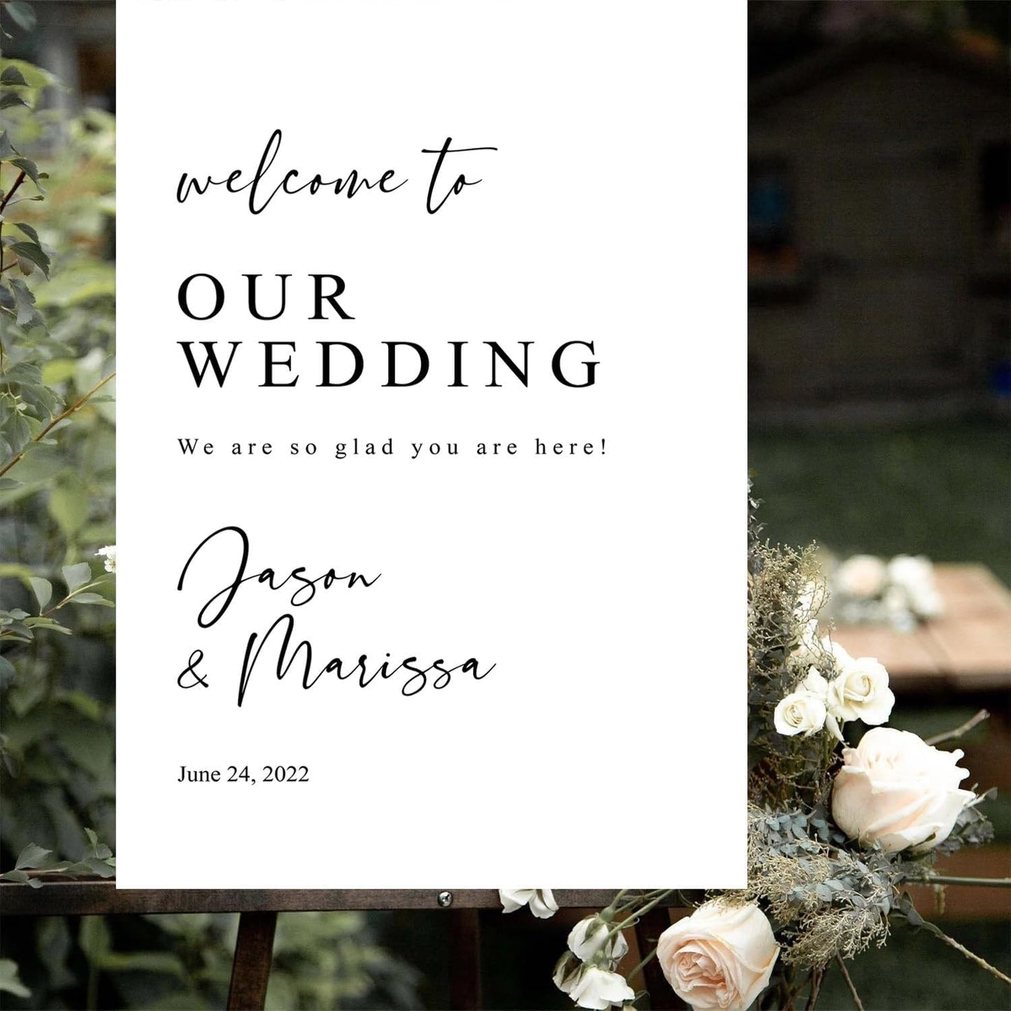 Welcome To Our Wedding Vertical Wedding Welcome Signs, Welcome Sign Wedding, Customized Wedding Welcome Sign