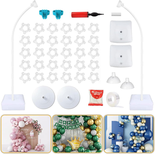 Balloon Arch Kit - Bendable 8.2FT & 6FT Balloon Arch Stand with Base and Manual Pump, Versatile Half Arch Balloon Stand for Birthday, Wedding, Baby Shower, Holiday, and Graduation Party Decorations
