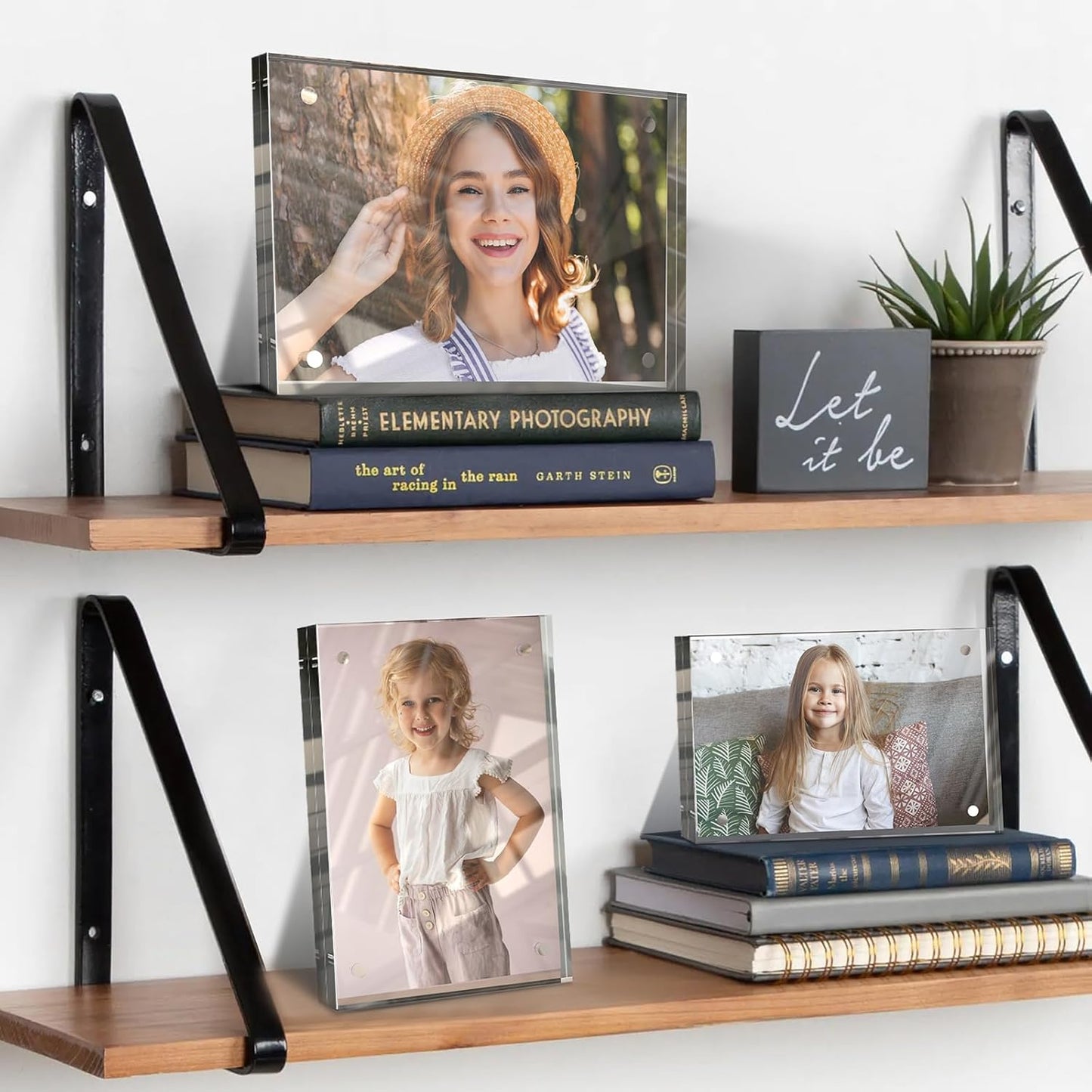 8x10 Inches Acrylic Picture Frames 1 Pack, Double Sided Magnetic Photo Frames,Free Standing on Desk or Table Clear Picture Frames