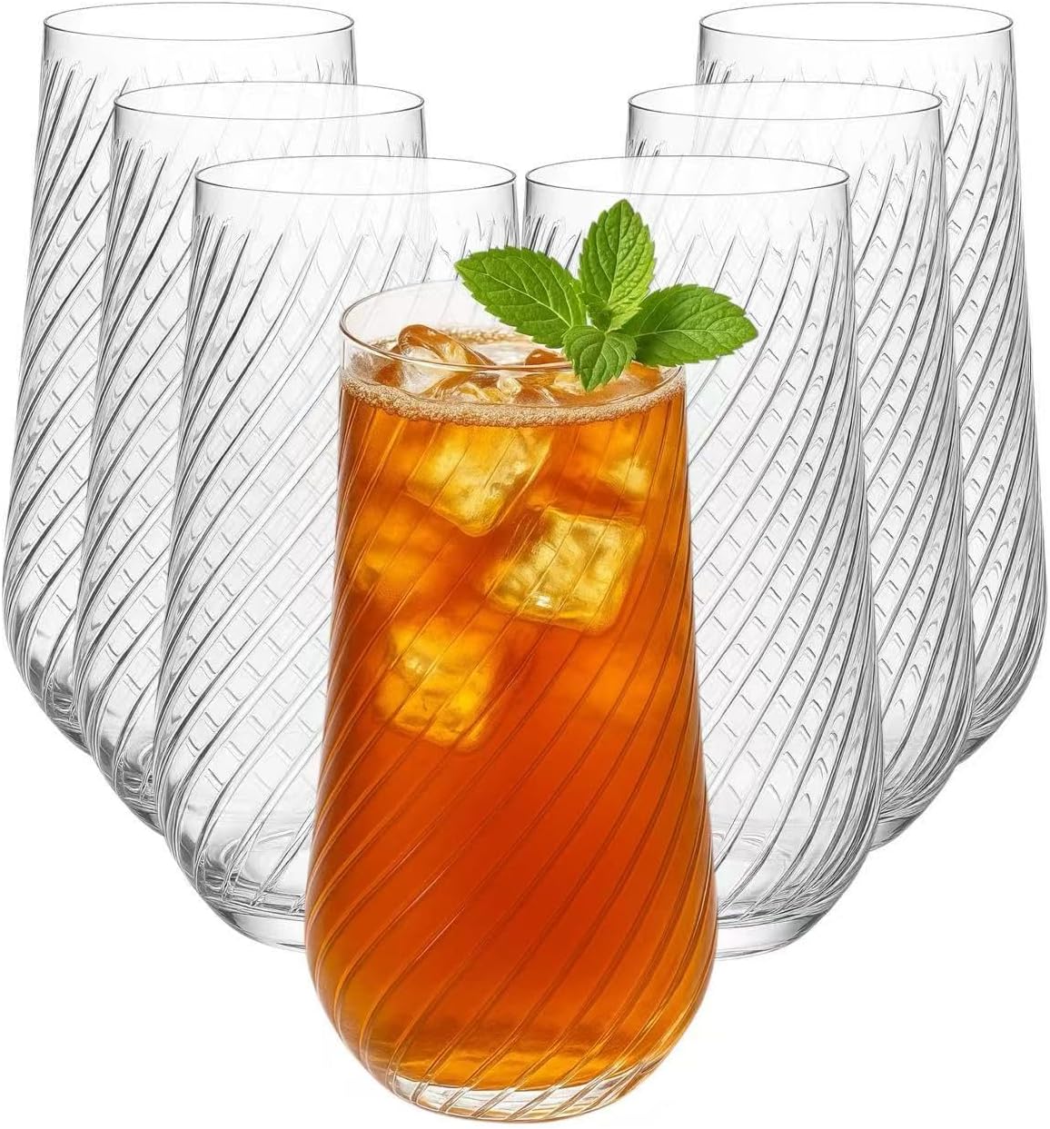 48 Pack Origami Ripple Plastic Glasses 24 9 Ounce Stemless Champagne Flutes & 24 12 Ounce Cups, BPA-Free Disposable Shatterproof Toasting Glasses for Weddings, Bars, and Events (48, Twiselle Clear)