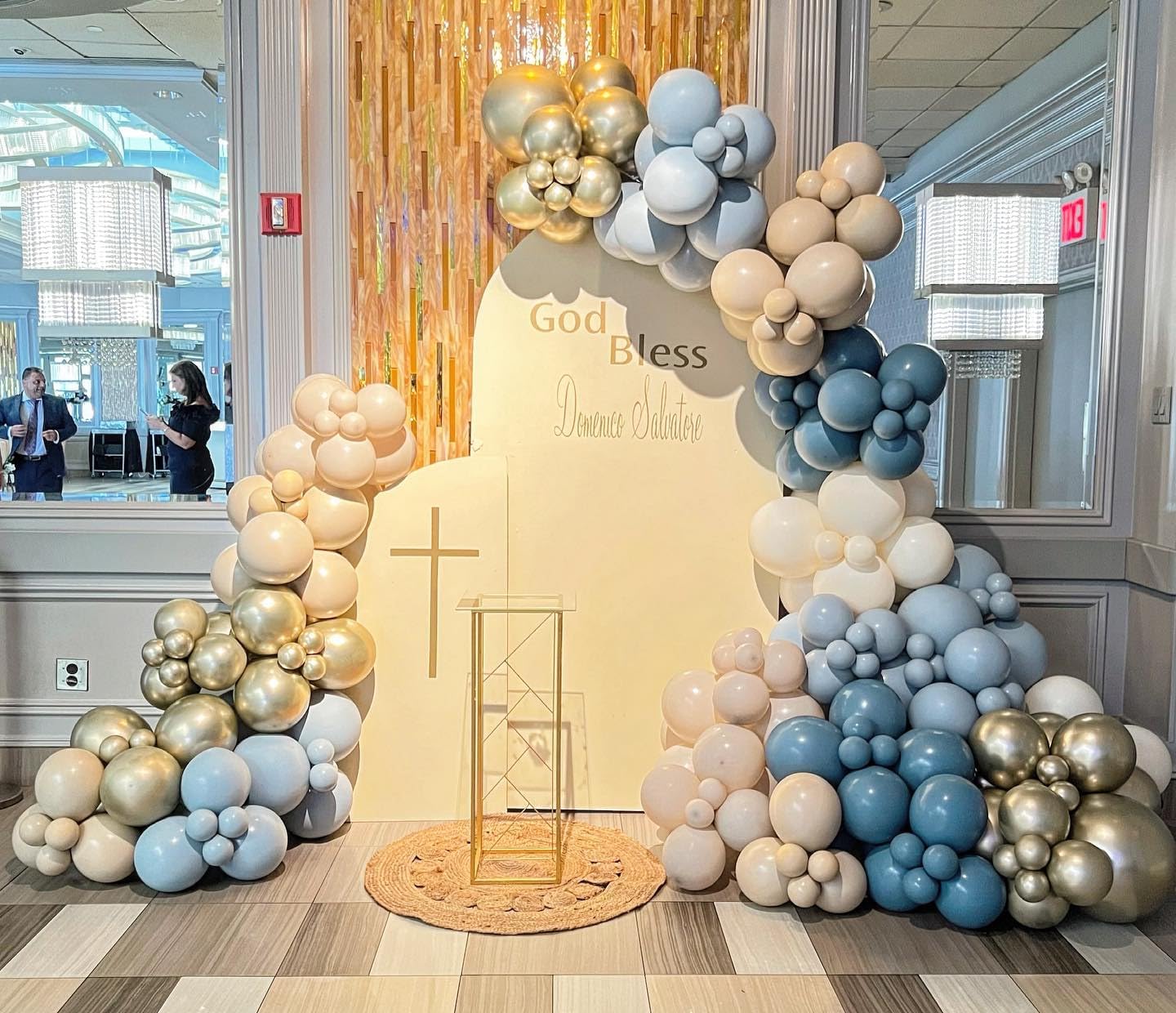 Paready Dusty Blue Balloons, 50 Pcs Gold White Balloons, 12 Inch Sand White Retro Ice Mist Macaron Metallic Champagne Gold Balloons for Bridal Shower Baby Party Decorations