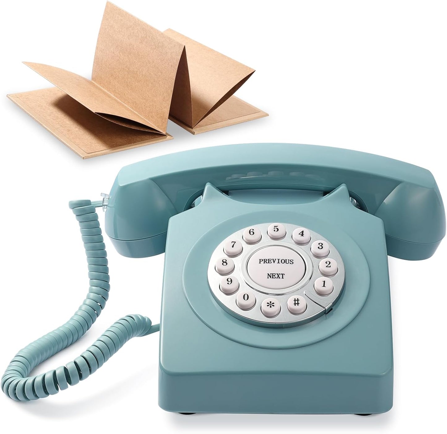 Guest Book Audio Wedding Phone,Record Voice Messages,Retro Guest Book for Wedding or Birthday Party Message Voicemail,Save The Blessings of Your Relatives and Friends（Blue）