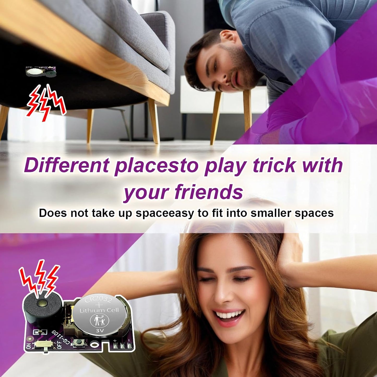 Cricket Noise Maker Prank (6PCS) - Stealth Hidden Beeping Gag Kit with Long-Lasting Battery, Multi-Sound Prank Devices for Office Pranks, Home, Car & April Fools Day Gifts for Adults