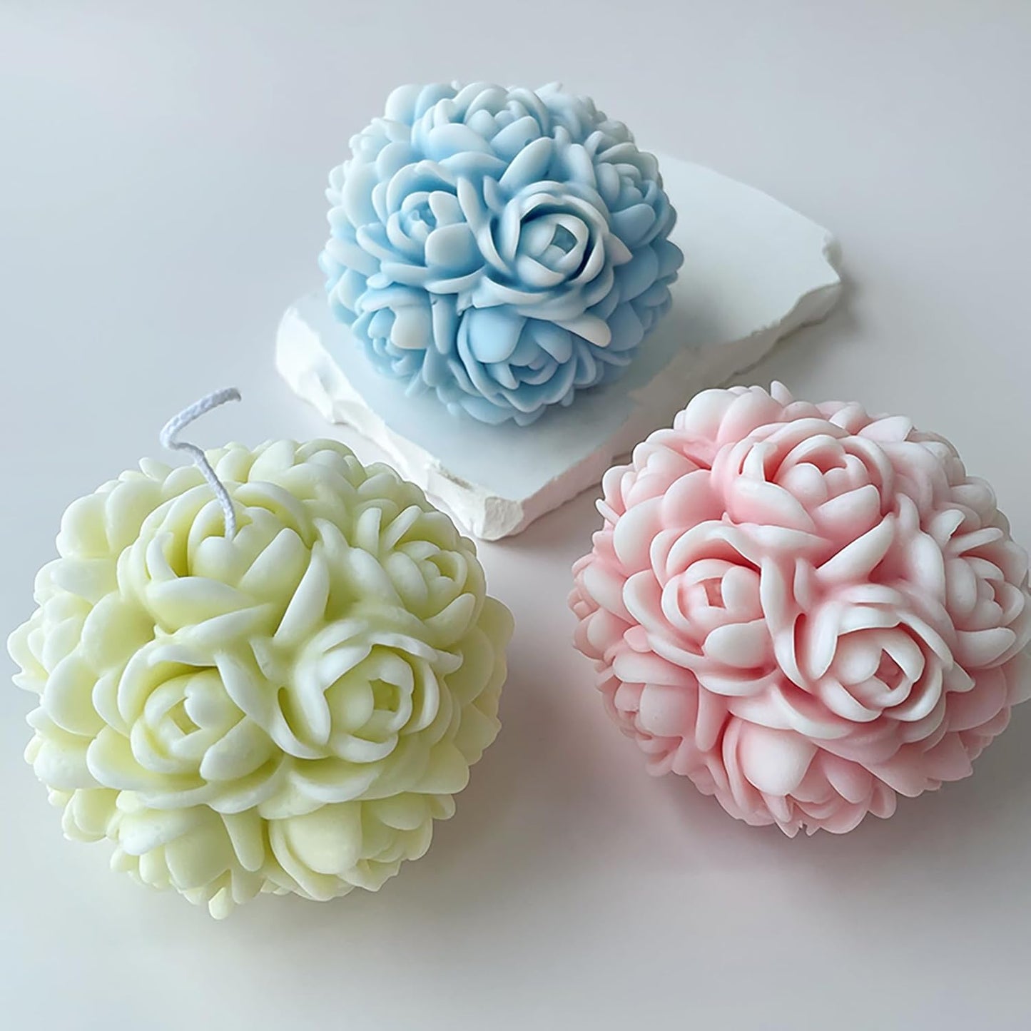 Rose 3D Flower Candle & Ball Mold - Jewelry Resin Casting & Candle Making Molds