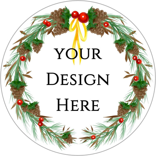 100-1000pcs Custom Stickers Merry Christmas Stickers Personalized Labels Adhesive Xmas Decorative Envelope Seals Stickers for Cards Gift Boxes(Round-5)