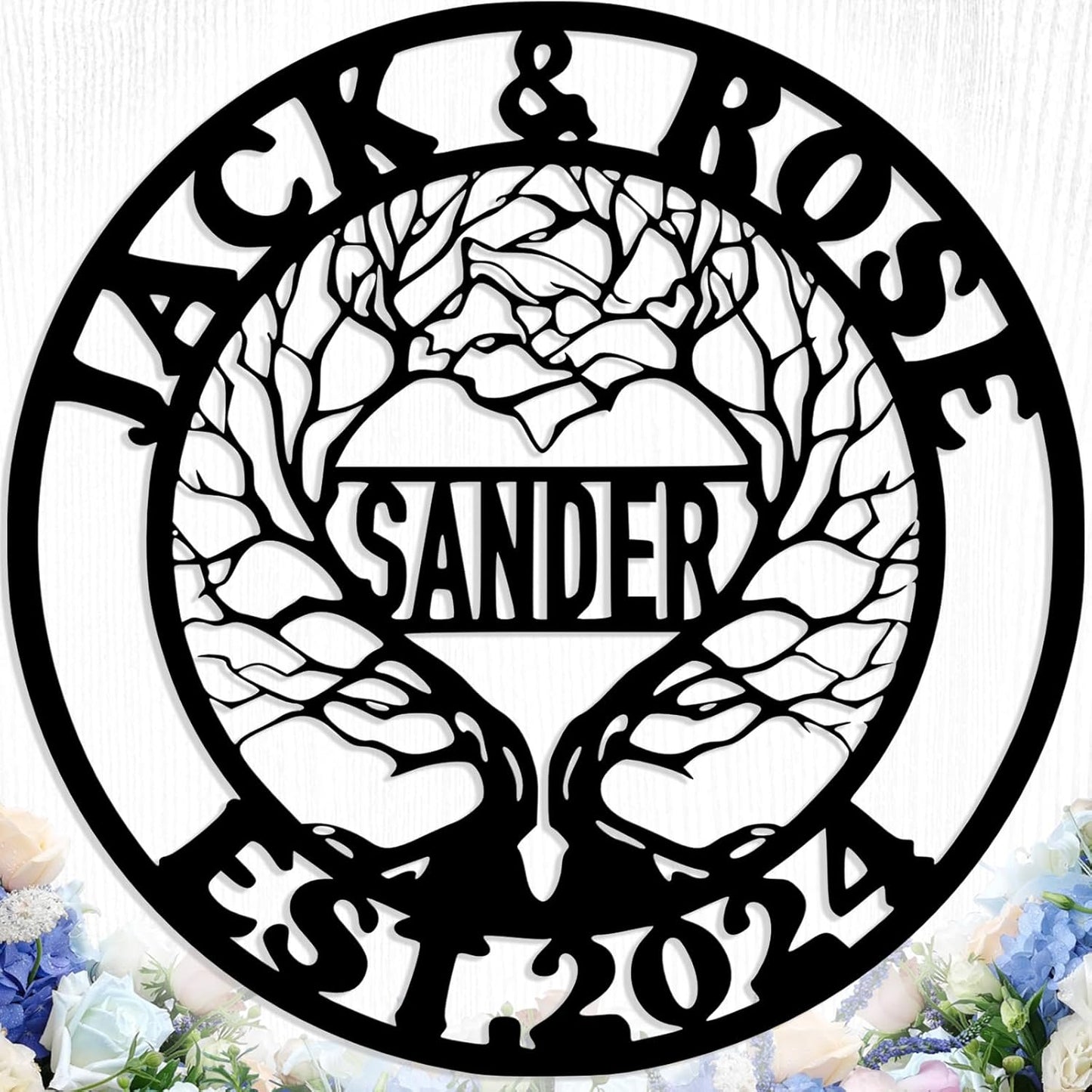 Personalized Tree of Life Metal Sign Wall Art Decor, Custom Wedding Gifts for Couples, Custom Family Name Sign, Christmas Valentine's Day Housewarming Gifts