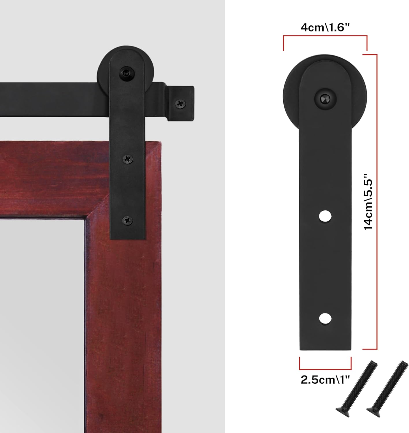 COGOOD Farmhouse Barn Door Mirror - 41" x 26" Rustic Wood Framed Mirror for Bathroom, Living Room, Entryway Wall Decor (Espresso)