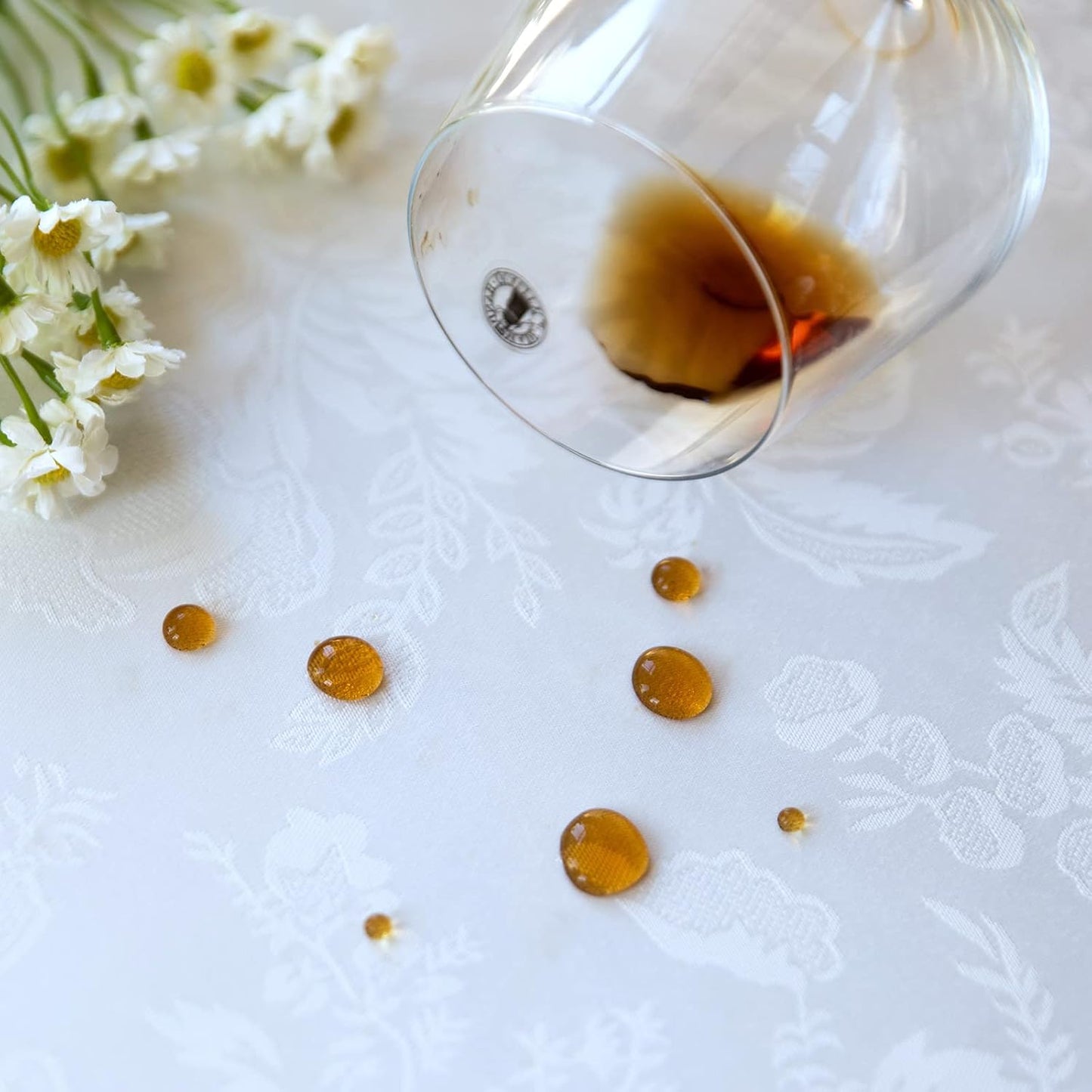 Beige lace Premium Rectangle Farmhouse Tablecloth Waterproof OilProof SpillProof AntiShrink Soft Wrinkle Resistant Decorative Fabric Table Cover Kitchen Dinning Party Wedding Banquet