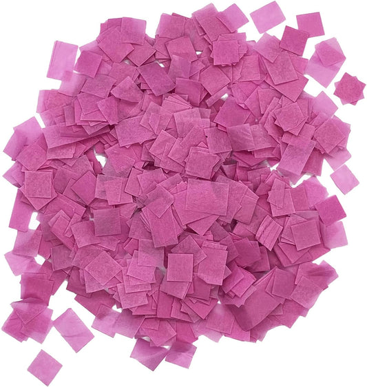 Biodegradable Tissue Confetti Squares, Pink Color – Ultimate Confetti Fluttering Tissue Paper Squares for Confeti Cannon and Launcher Use, Table Decorations, and More (20 Handfuls per Bag, 1 lb)