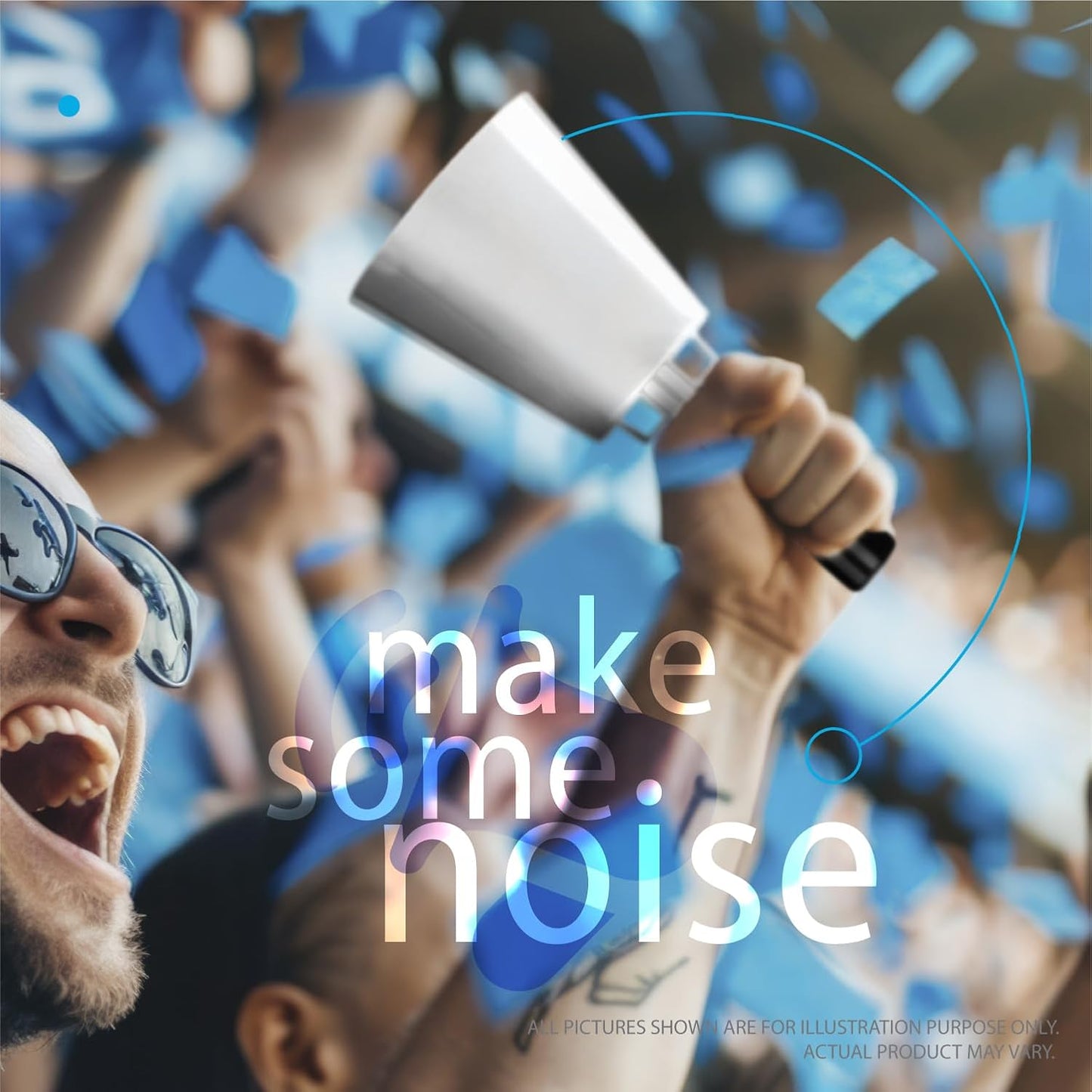 Deke Home - 2 Pack 10 Inch Steel Cowbells with Handle, Loud Noise Makers for Football, Sports, Parties, Competitions, School Spirit & Safety, Large Hand Bell for Cheering & Percussion Instrument