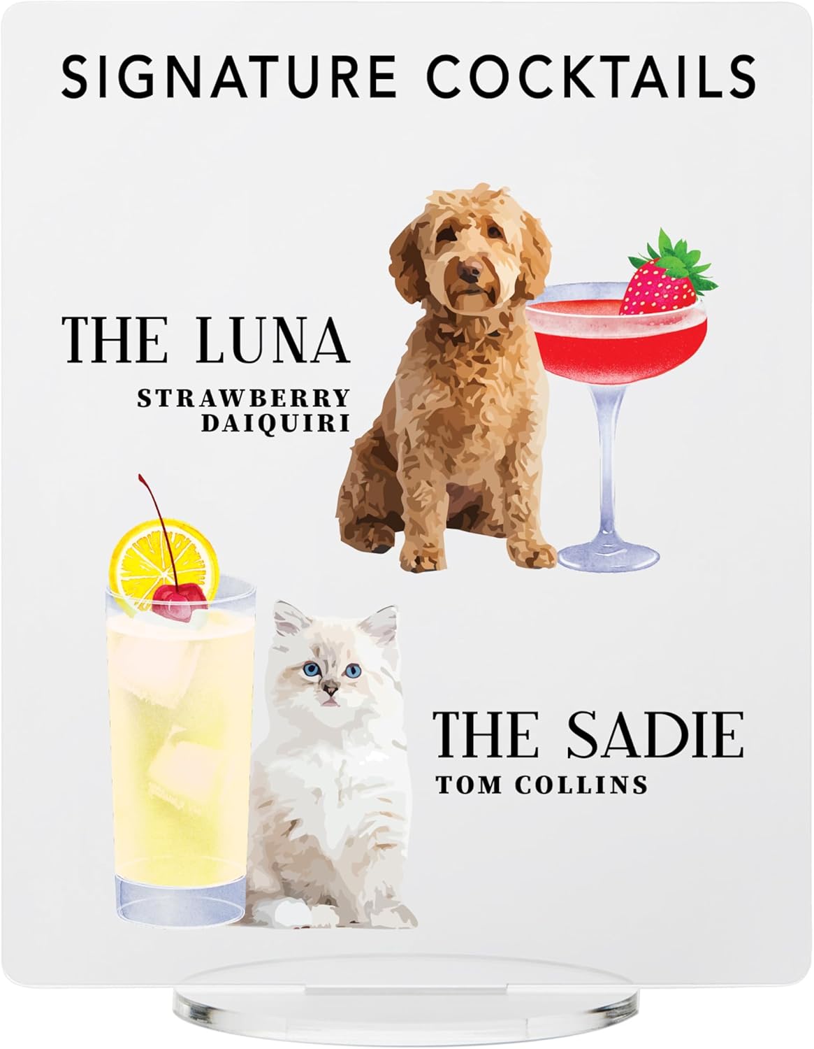 Pet Signature Drink Wedding Signs