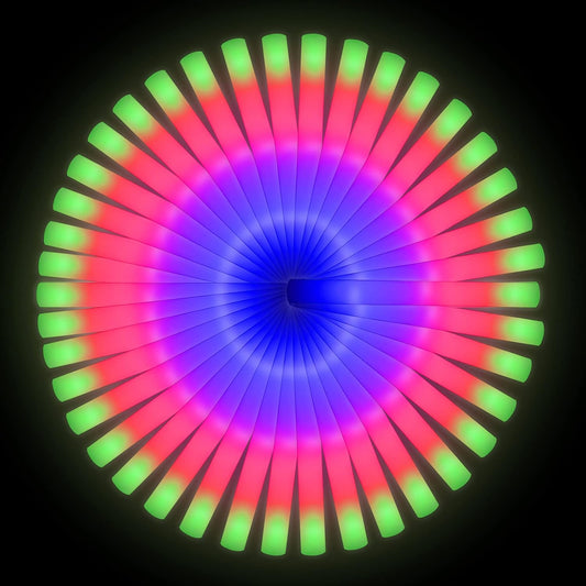 LifBetter 192 Pcs Foam Glow Sticks Bulk,Led Glow Sticks with 3 Modes Colorful Flashing,Long Life Battery Glow In The Dark Party Supplies for Weddings,Parties,Festivals,Sporting Events