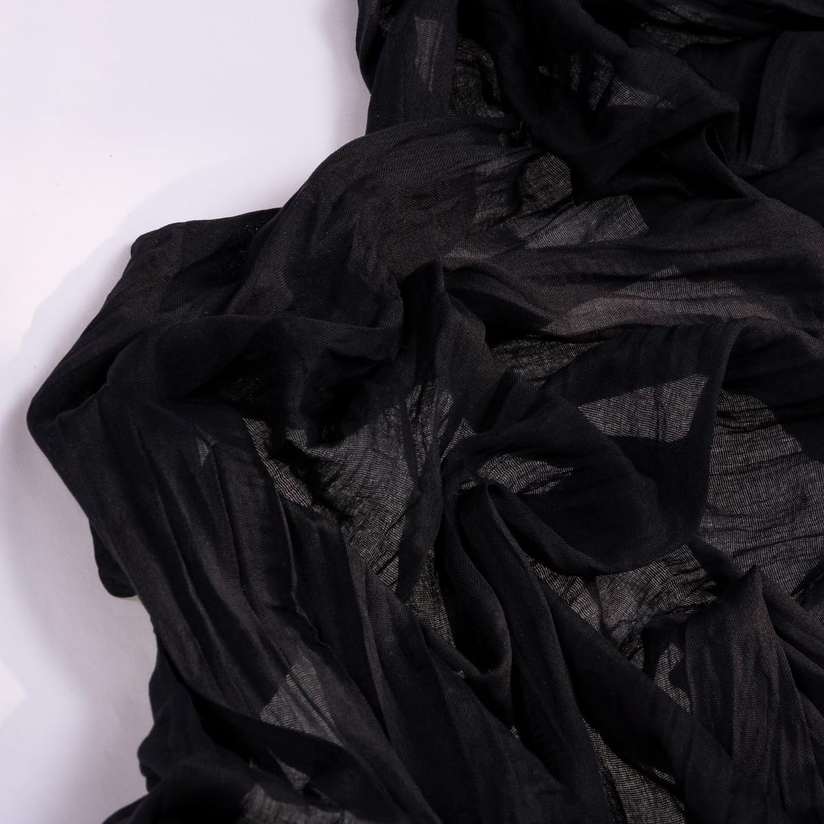 Black Halloween Table Runner 6 Pack Black Cheesecloth Table Runners 120 Inches Boho Gauze Fall Table Decorations for Halloween Wedding Bridal Baby Shower Party Decor