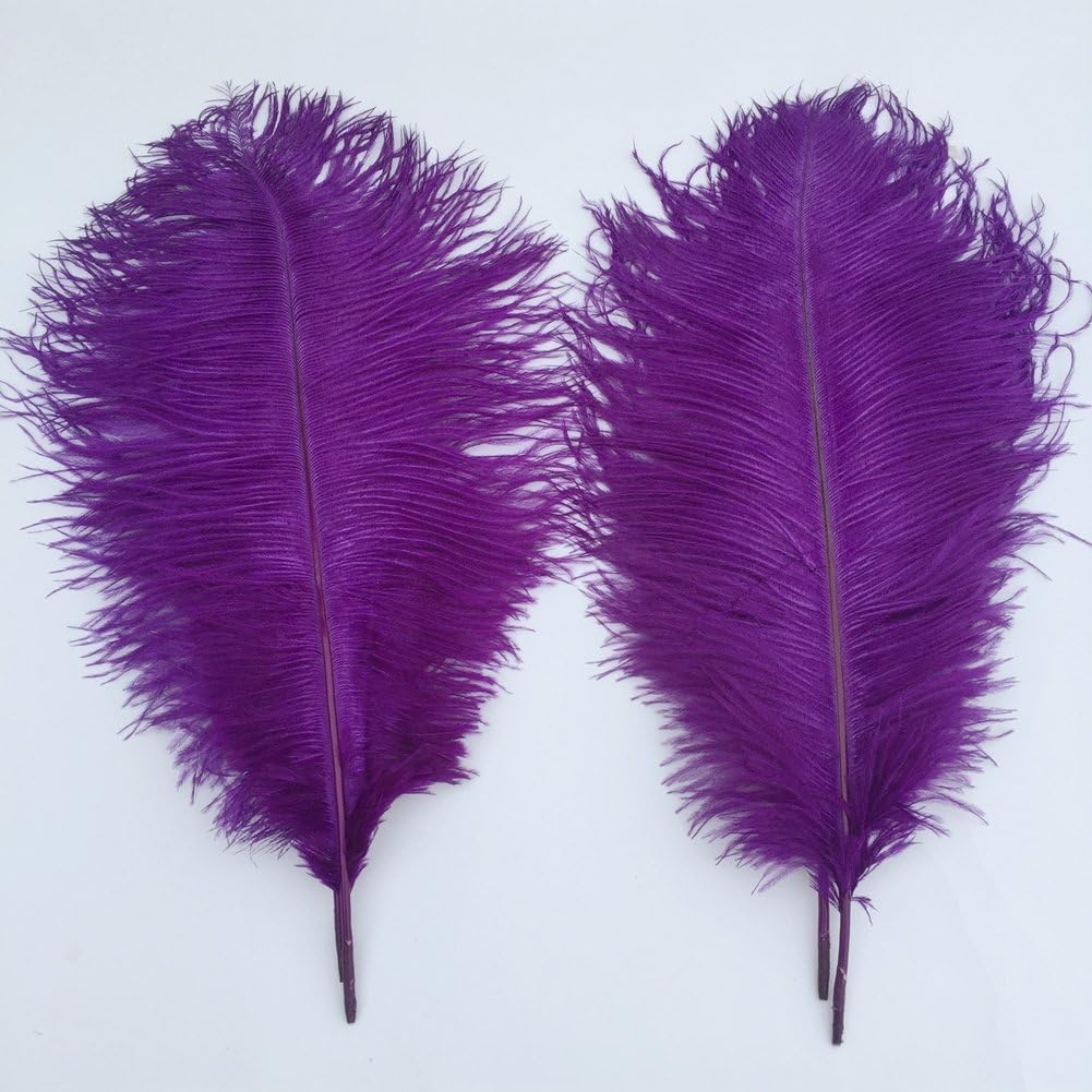 Sowder 16-18inch(40-45cm) Ostrich Feathers Plume for Wedding Centerpieces Home Decoration Pack of 10pcs(Purple)