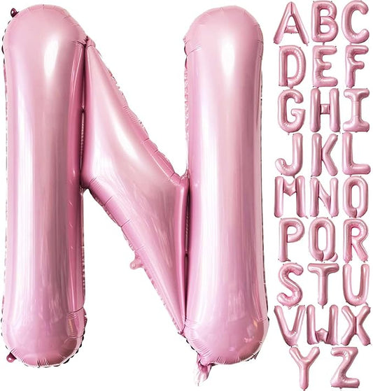 Lovoir 40 Inch Pastel Pink Letter N Balloons, 1 Pcs, Letter Balloons, Alphabet, Self Sealing, Mylar Foil Material, Perfect for Boys, Girls, Unisex Adult, Birthday, Anniversary