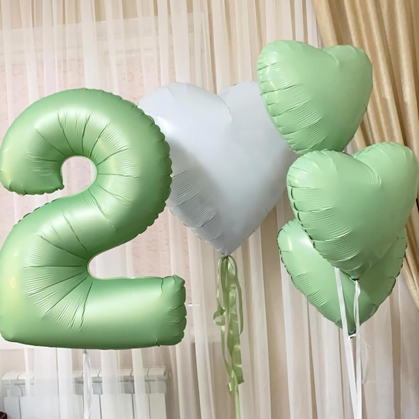 Sage Green Heart Balloons,12Pcs 18 Inch Oliver Green Foil Love Heart Shaped Balloons for Jungle Birthday Wedding Anniversary Graduation Baby Shower Valentines Day Decorations
