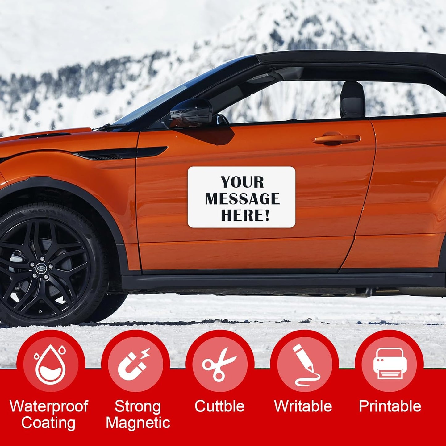 Blank Car Magnets, 24" x 12", 4 Pack Car Door Magnets Signs for Vehicle, Rounded Corners Blank White Flexible Magnet Sheet Stickers for Car to Advertise Business and Personalized Decal