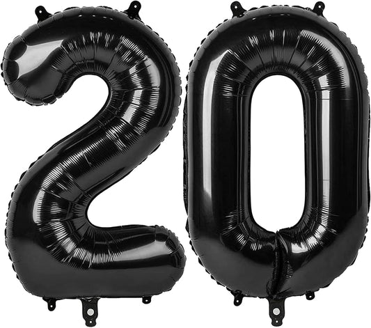 Black Number 20 Balloon 40 Inch Birthday Decorations, Number 20 Balloon Birthday Party Decorations, Anniversary Decorations Graduations Party Supplies