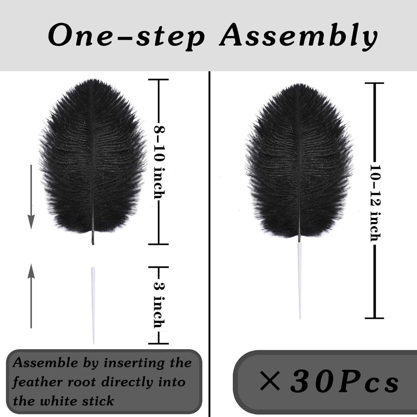 SOGUGOM Blue Craft Ostrich Feathers - 30PCS 8-10 inch Ostrich Feathers Kit for Centerpieces, Kindergarten Crafts, Dream Catchers and DIY Projects(Royal Blue)