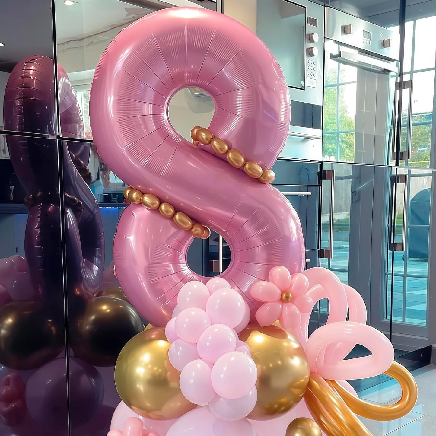 Pastel Pink 1 Balloon,Light Pink 1 Balloons Number,40 Inch Helium Foil Mylar Number 1 Balloon for Birthday Party
