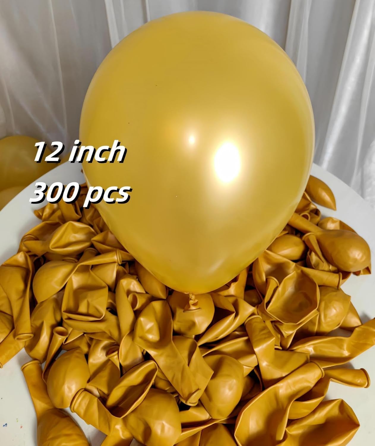 300 Pack Gold Balloons 12 Inch Pearlescent Golden Latex Party Balloon Bulk for Various Party Events Decorations