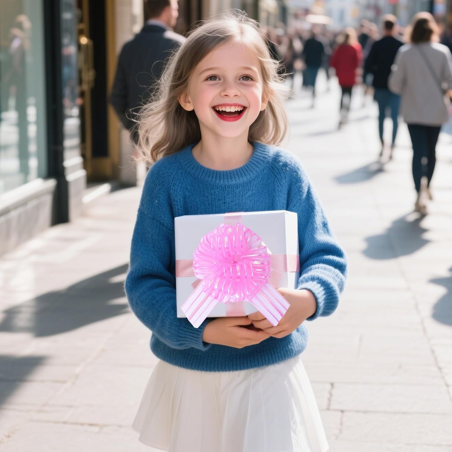 12 Pcs 6 Inch Large Organza Pull Bow Ribbon – Elegant Gift Bows for Wedding Decorations, Christmas Wrapping, Birthday Parties, Car Decor, Gift Baskets, and Valentine's Day Packaging(Pink)