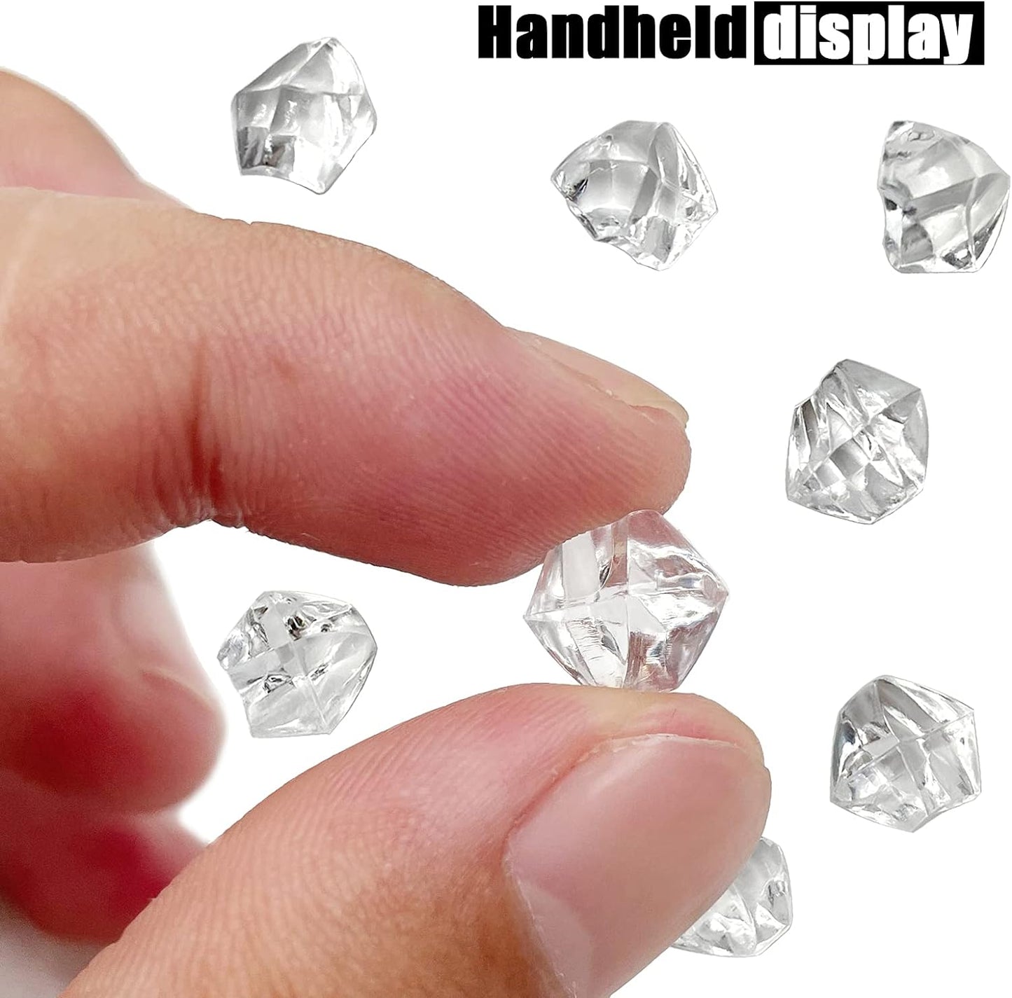 Reusable Fake Ice Cubes 2500 pcs 6 x 9 mm for Rock Crystals Treasure Gems for Table Scatters, Vase Fillers, Wedding Photography Props Vase Fillers