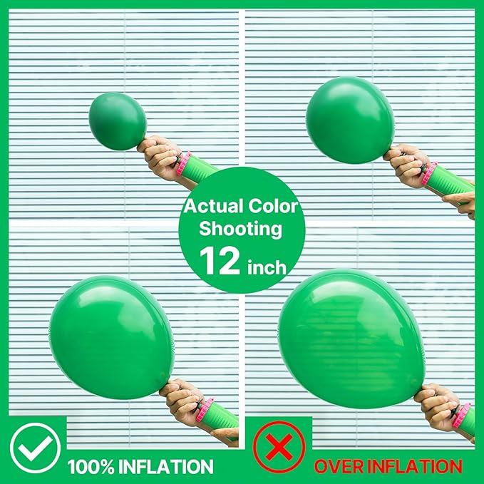 PartyWoo Green Balloons 65pcs 12 Inch Light Lime Dark Emerald Hunter Forest Metallic Green Gold Confetti Balloons for Baby Shower Wedding Engagement Jungle Woodland Birthday Party Decorations