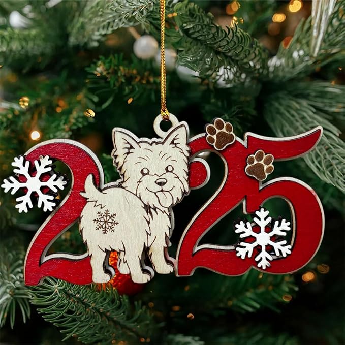 Yorkshire Terrier Christmas Ornament – Wooden Yorkie Dog Ornament for Tree, Cute Puppy Holiday Decoration, Personalized Pet Keepsake Gift for Women, Men, Kids, Dog Mom & Dad