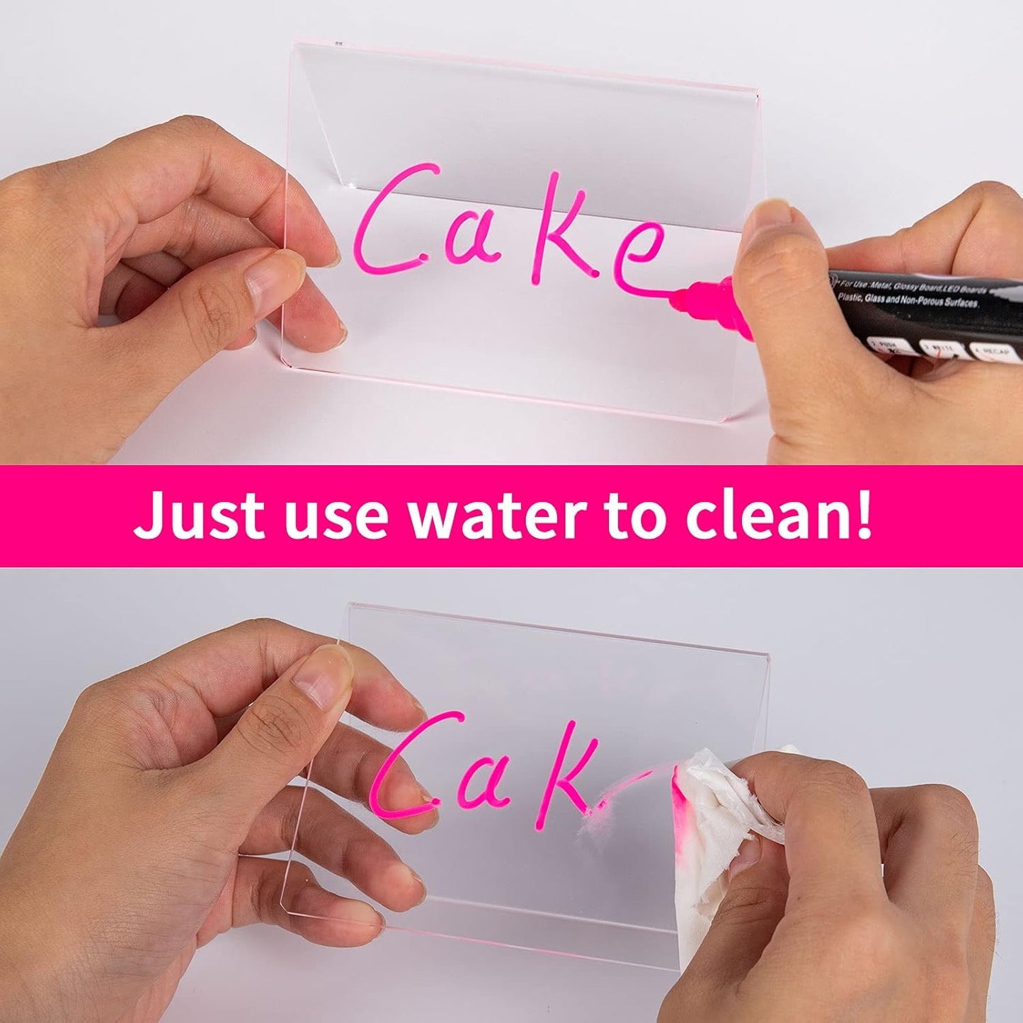 20 Pack AITEE Mini Chalkboard Signs - Acrylic Tabletop Signs for Food, Weddings, Parties & Messages