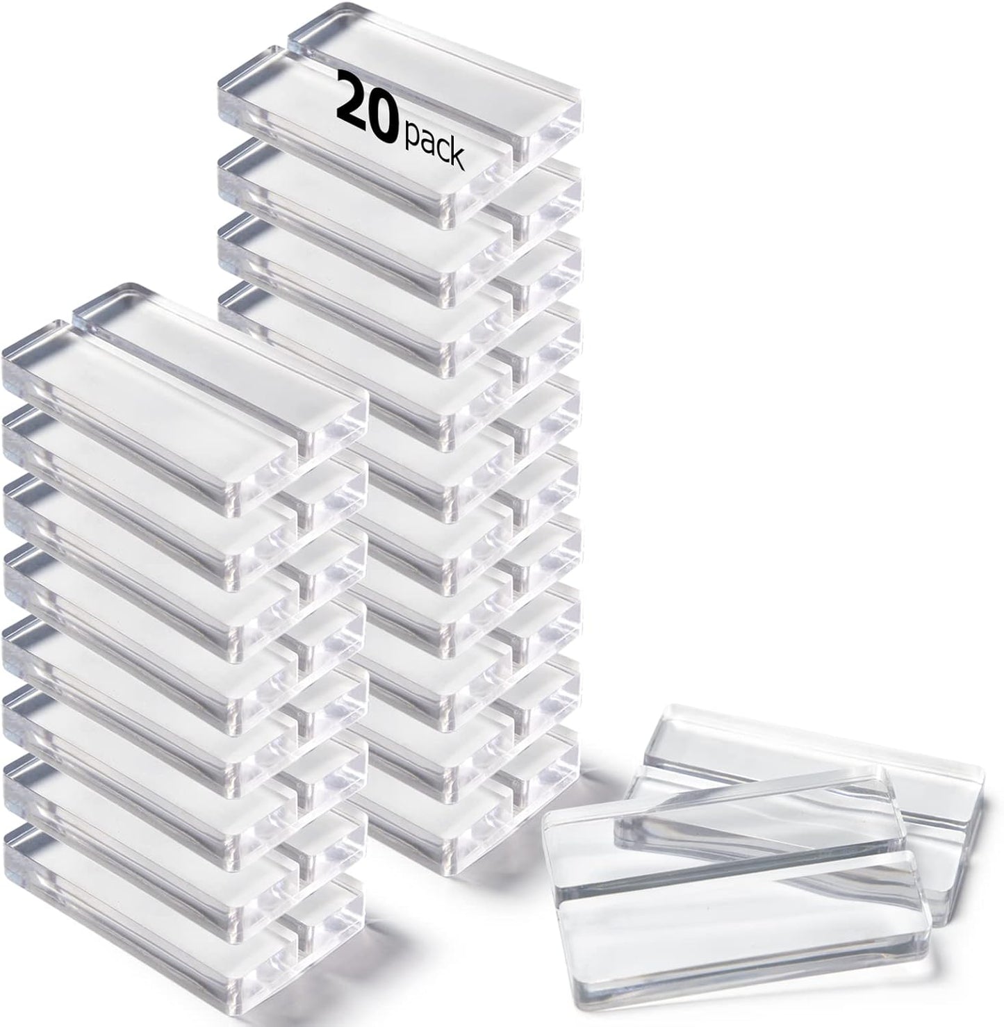 Acrylic Sign Holders, 20 PCS Clear Place Card Holders with Card Slot, Table Numbers Display Stands, for Wedding/Menu/Meeting/Table Numbers