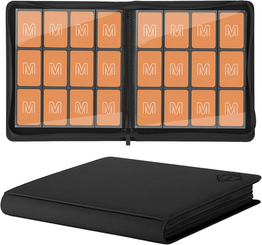 Premium Card Binder 12 Pocket for 720 Pockets Trading Card Binder, PU Zipper Card Collection Album, Sturdy Side-Loading Card Book Holder for MTG, TCG, Game Cards, Sports Cards