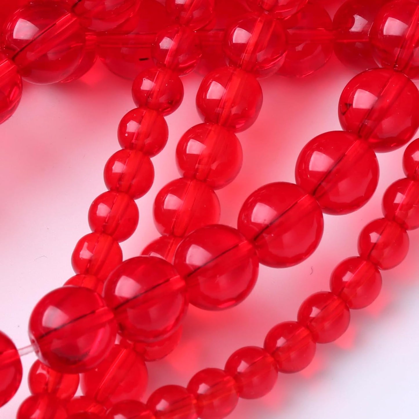 Red Glass Round Crystal Energy Jade Beads, 4MM, 90PCS, for Jewelry Making, DIY Bracelet, Necklace, Wedding Decorations