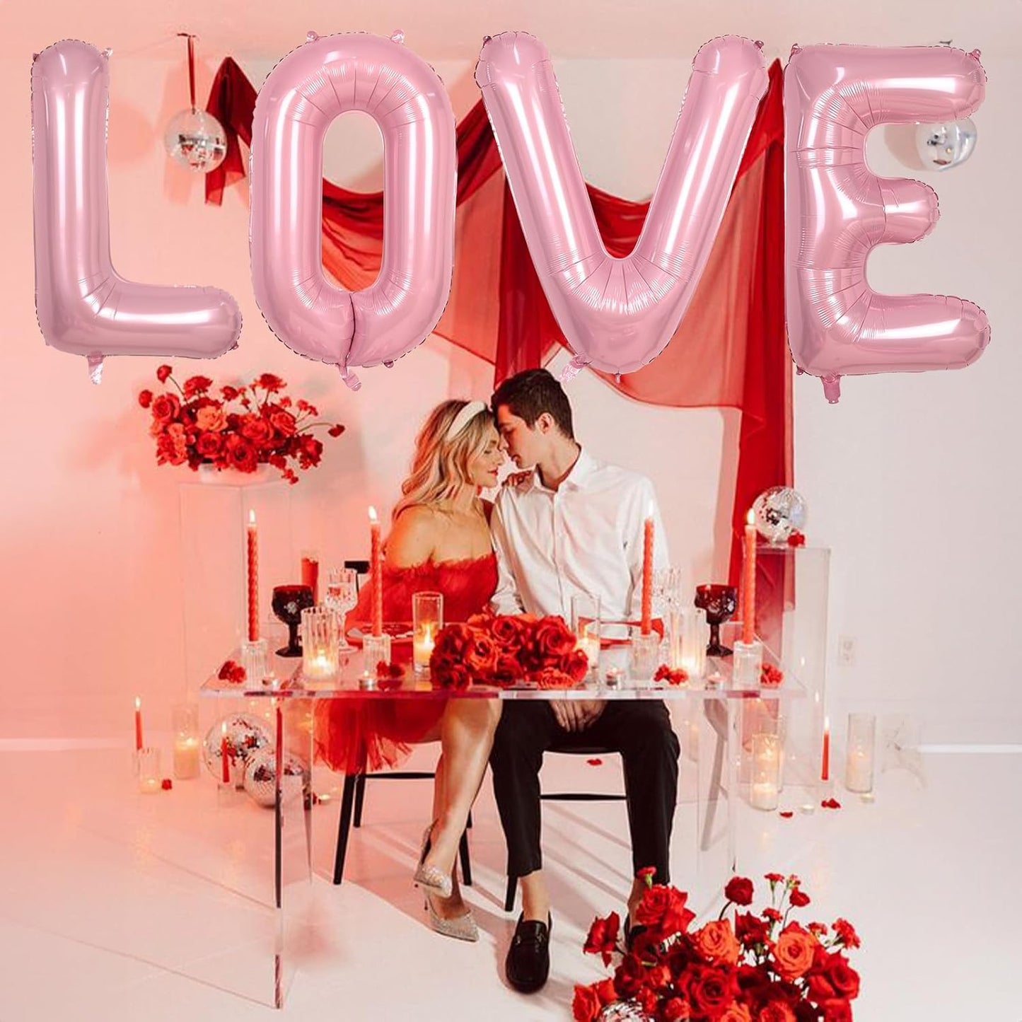 40 Inch Pearl Pink Large Letter Balloons - A to Z, Self Inflating Pink Foil Alphabet O Mylar Balloons for Girls' Birthday Party & Anniversary Decorations