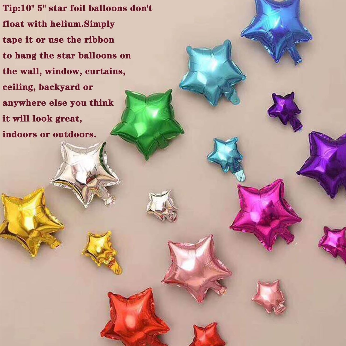 50 Pieces Silver Star Balloons - 5" Small Silver Foil Star Mylar Balloons for Party Decorations