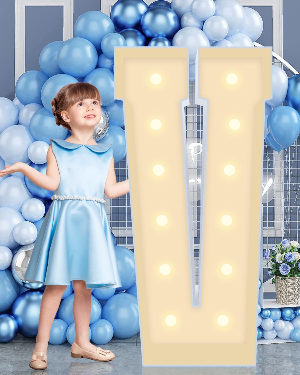 4FT Marquee Plastic Letters V - Light up Letters V Are Made from Corrugated Plastic Board - Quick Assembly Without Tools, Disassembled Components Can Be Used for Garage Sale Signs, Yard Sale Signs