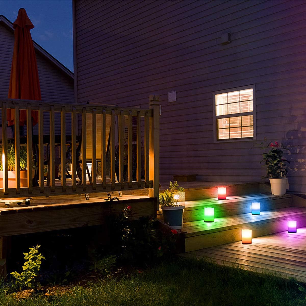 Enido Flameless Candles, Color Changing LED Candles(D: 3" x H: 4" 5" 6") Battery Operated Outdoor Waterpoof Candles Plastic Pack of 9 Flameless Pillar Candles