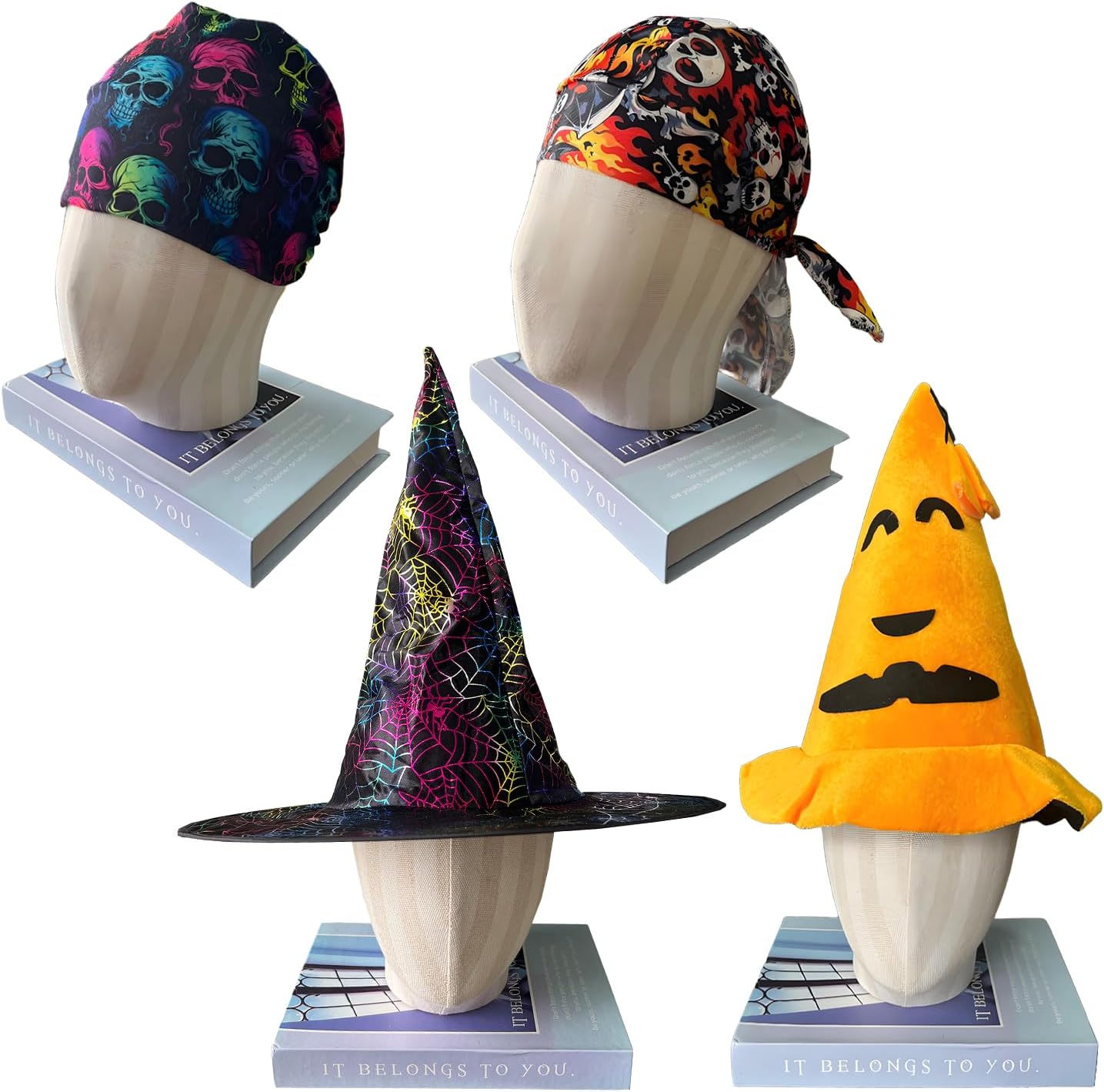 12 Assorted Funny Halloween Party Hats Witch Hat Halloween Costume Decorations Photo Booth Props Hats for Adult Man Women