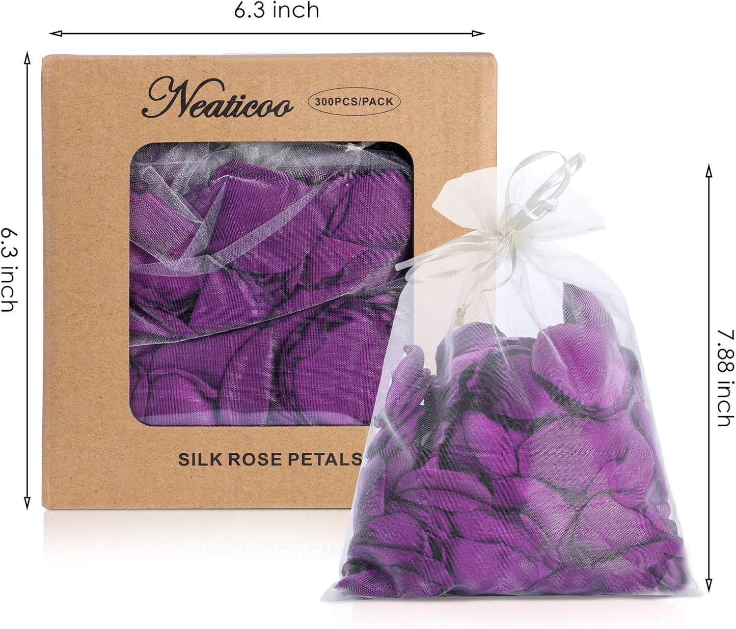 Purple Silk Rose Petals 300pcs Reusable Realistic Fake Flower Petals for Wedding Flower Girl Basket Party Table Centerpieces Anniversary Valentines Decoration(Violet)