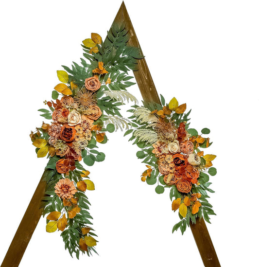 Wedding Arch Flowers, Artificial Flowers for Decoration, Large Flower Swag for Boho Styles Wedding Ceremony Floral Decor - Pack of 2