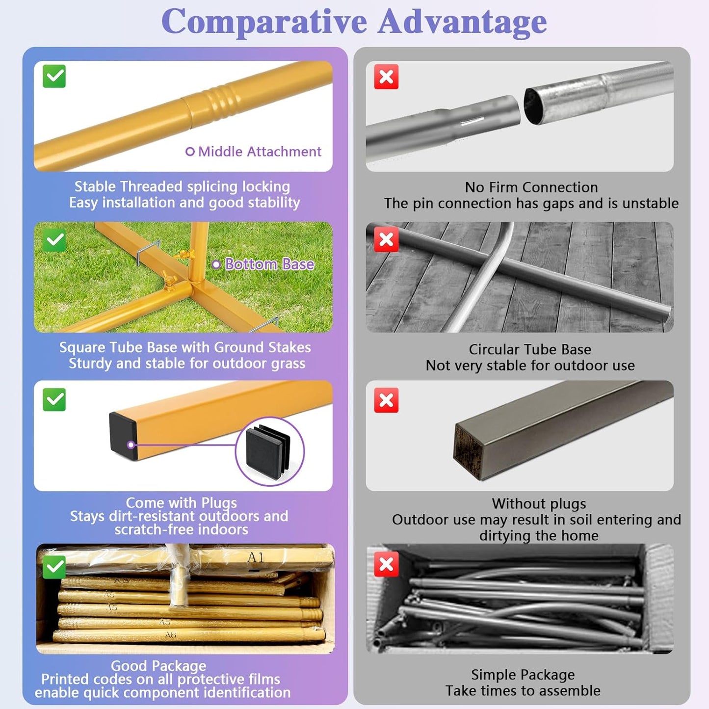 HEMMOTOP Metal Arch Backdrop Stand, Set of 3 (7.2ft / 6.6ft / 6ft) Wedding Arch Stand for Party, Birthday, Baby Shower - Background Arched Frame for Garden Decor, Gold Flower Arches Stands, 3 Pieces