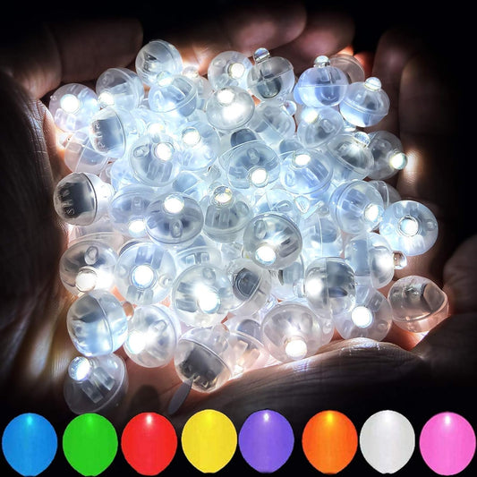 50pcs White LED Balloon Lights, Tiny Led Lights Mini Round LED Ball Lamp for Paper Lantern Balloons, Indoor Outdoor Party Event Fun Party Supplies Halloween Christmas Wedding Decoration