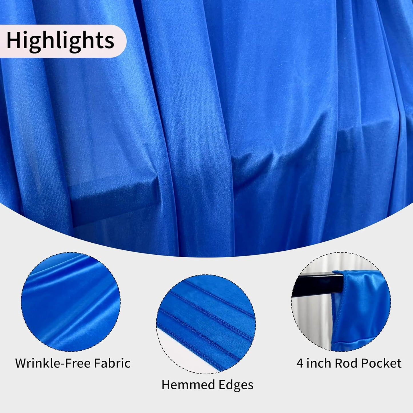 20x10ft Backdrop Curtains for Parties, 4 Panels 5x10ft Photography Backdrop Curtain with Rod Pocket,Backdrop Polyester Background Drapes,Wedding Backdrop Drapes for Birthday Baby Shower Home Decor