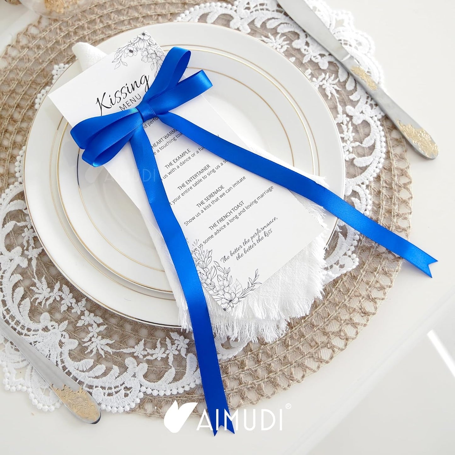 AIMUDI Royal Blue Bows 5 × 10" Satin Bows for Gift Wrapping Twist Tie Bows Premade Ribbon Bows for Bouquets Invitations Baskets Crafts Wreaths Wedding Birthday Party Baby Shower Decorations, 36 PCs