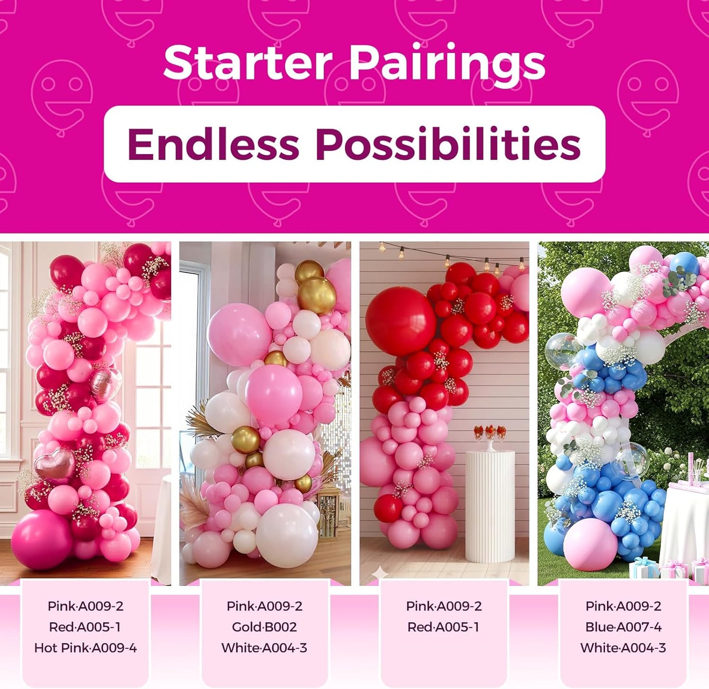 Bezente Pink Balloons Latex Party Balloons - 150 Pack 5 inch Matte Pink Helium Balloons for Birthday Wedding Anniversary Bridal Shower Gender Reveal Party Decorations