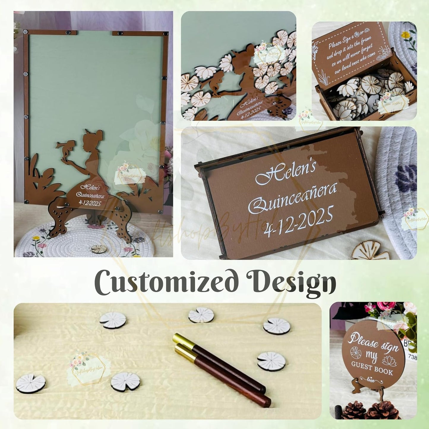 Fairytale Princess Theme Guest Book | Personalized Quinceañera Frog Prince Decor Guestbook | Fairytale Sweet 15 Keepsake & Wedding Alternative