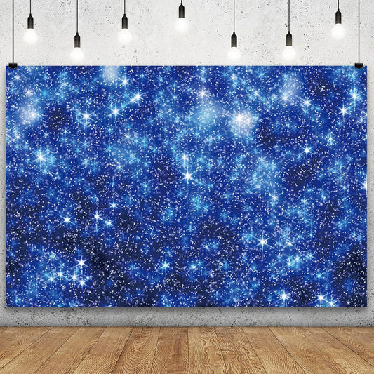 YongFoto Blue Glitter Backdrop 10x8ft Silver Light Spots Navy Blue Sequin Bokeh Photography Background Birthday Bridal Shower Wedding Photography Background Party Banner Decor Portraits Photoshoot