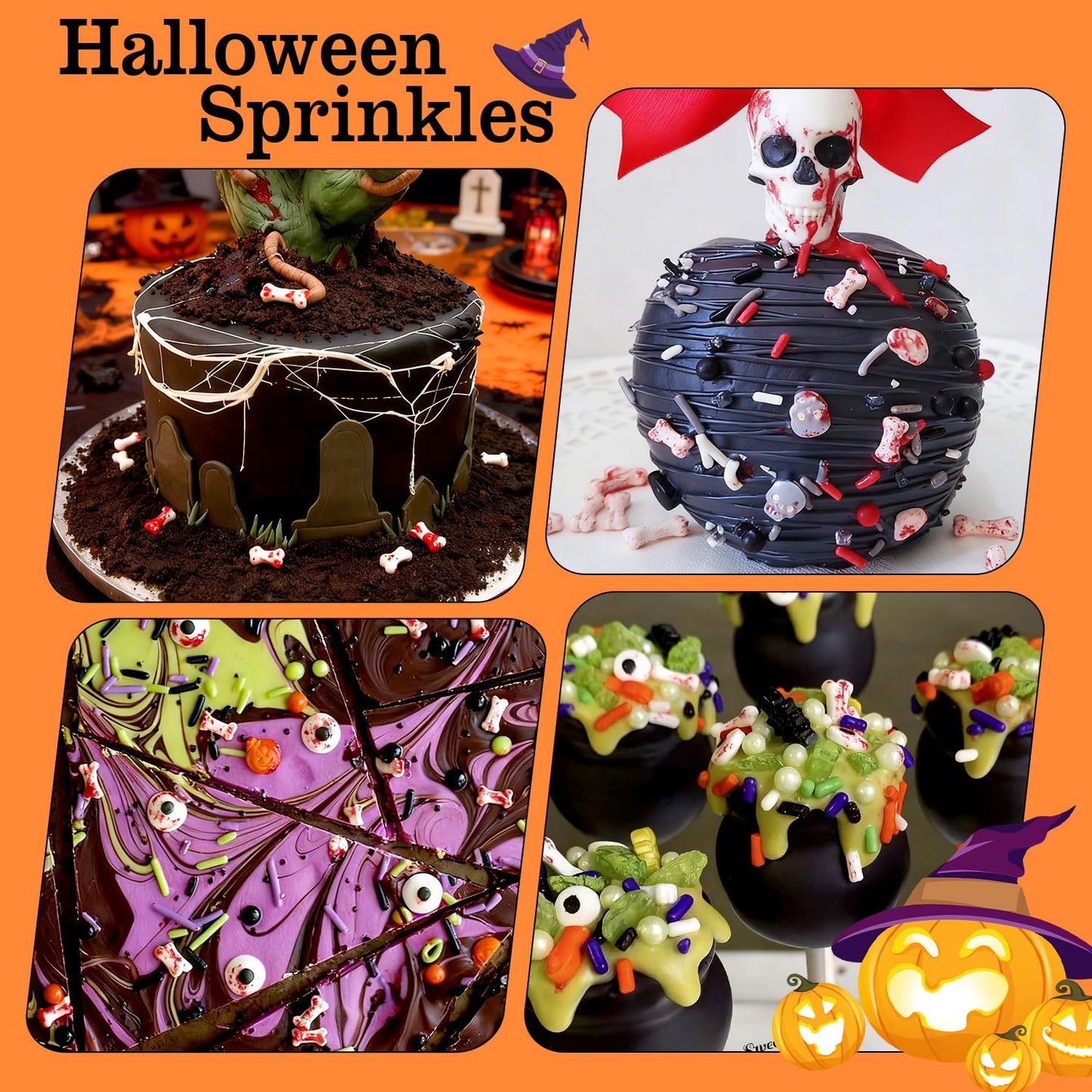 Halloween Sprinkles, Bloody Dog Bones Candy, Halloween Candy, Edible Sprinkles for Cake Decorating, Cupcake Decoration, Cupcake Toppings, Cookie, Ice Cream, 180g/ 6.35oz