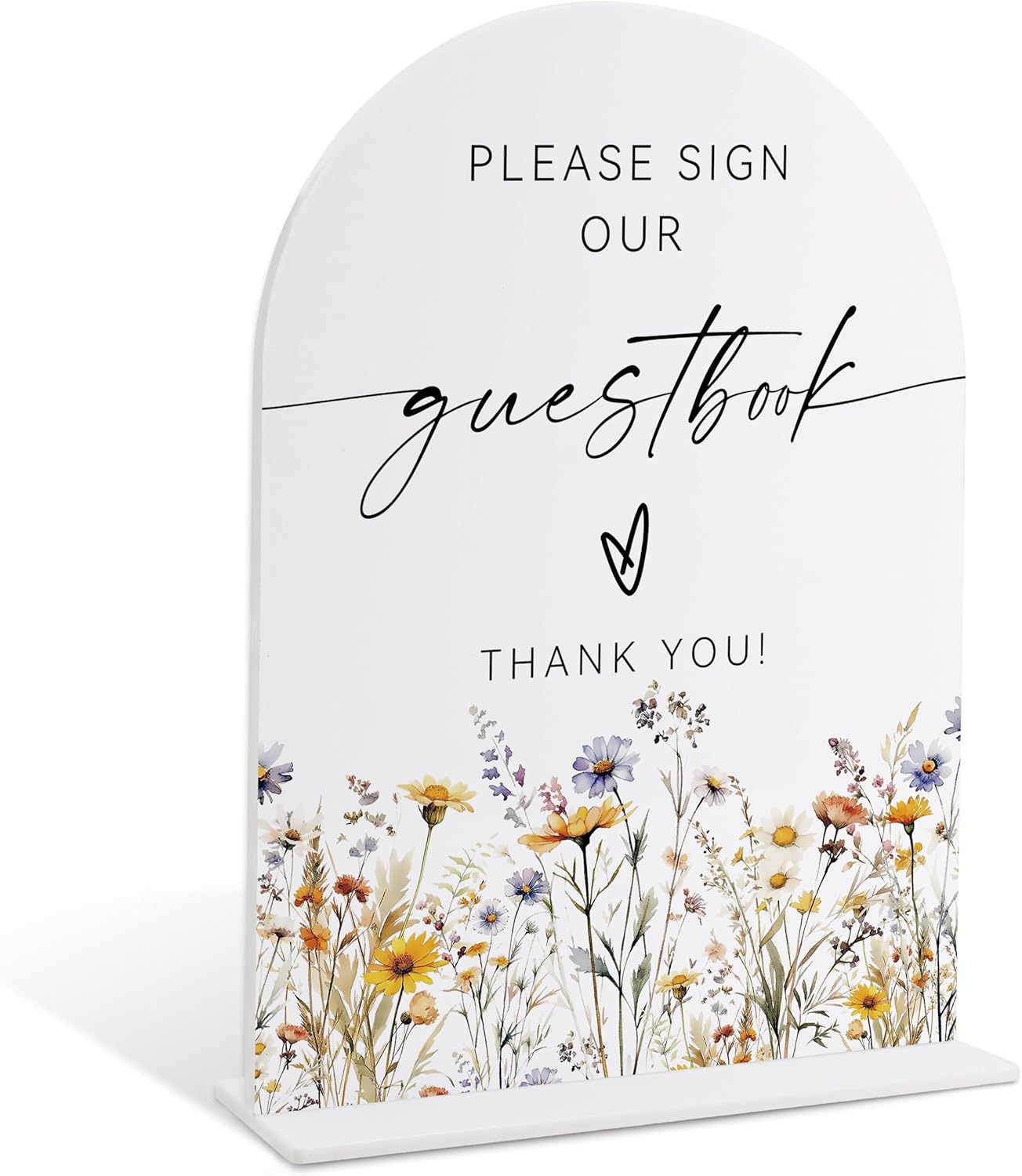 Wedding Signs for Ceremony and Reception, Boho Floral Please Sign Our Guestbook, Wedding Signage with Stand, Bridal Shower Table Centerpieces, Supplies for Engagement Reception and Event Party, 32