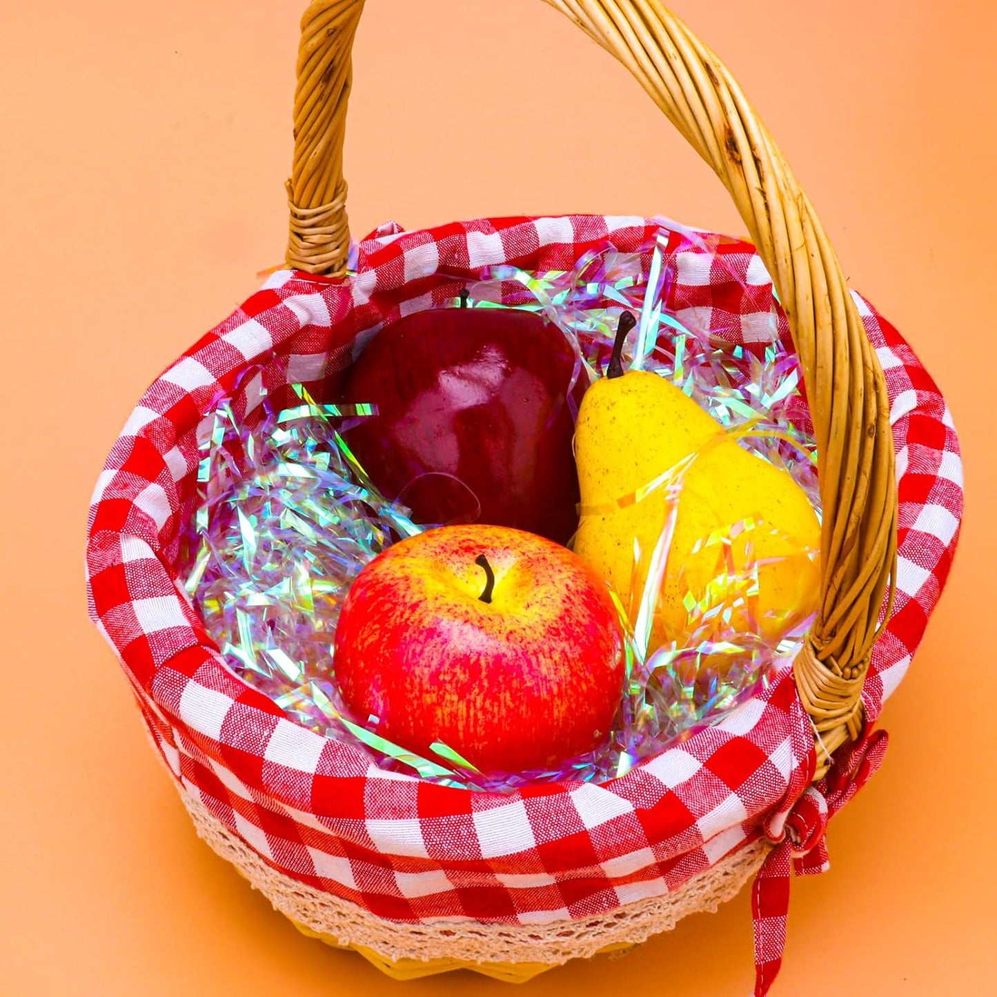 Zwish 150 Grams / 5.3 Oz Sparkly Easter Grass Iridescent Film PP Hamper Shreds & Strands Shredded Crinkle Confetti for Gift Wrapping & Basket Filler Wedding Birthday Bridesmaid